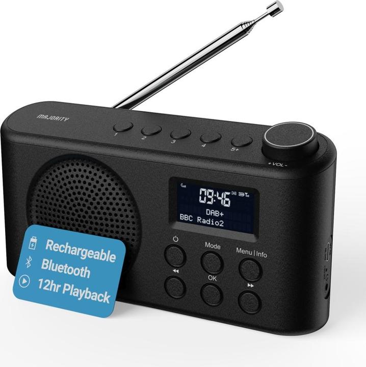 Majority Orwell DAB+ Radio mit Akku (VHF, DAB+, Bluetooth)