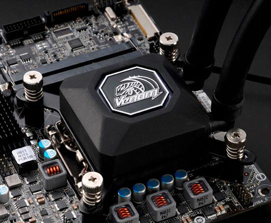Actual product image Akasa Venom R20 complete water cooling system