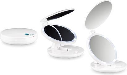 Produktbild Macom Doppelter Handtaschenspiegel 7x led Licht und natürlicher Make-up Spiegel Weiss