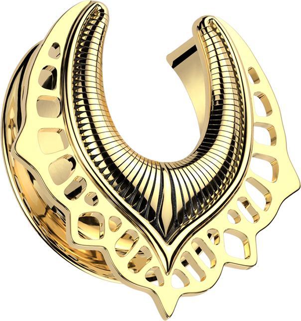 Star Piercing Sattel vergoldet Blumen mit Panzer (Chirurgenstahl 316L, ohne Messing)