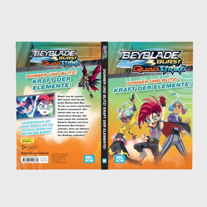 Immagine prodotto BEYBLADE BURST QUADSTRIKE: Donner und Blitz! Kraft der Elemente! (Tedesco, Nelson, 2024)