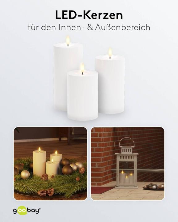 Produktbild Goobay 3er-Set LED-Kerzen (3 x)