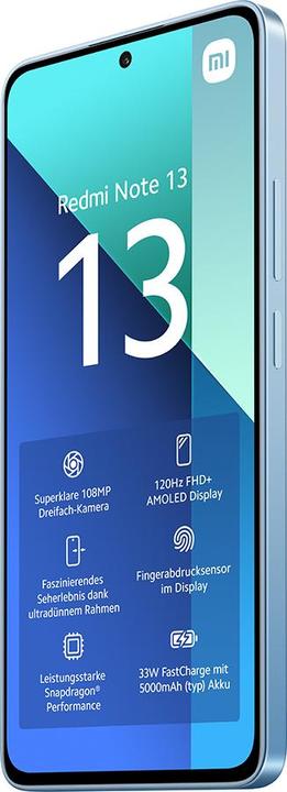 Actual product image Xiaomi Redmi Note 13 (256 GB, Ice Blue, 6.67", Hybrid Dual SIM, 108 Mpx, 4G)