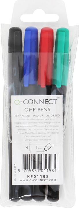 Produktbild Q-Connect OHP Marker permanent (Mehrfarbig, 4 x)