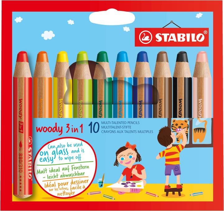 STABILO woody 3 in 1 Buntstift (Bunt, 10 x)