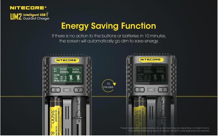 Produktbild Nitecore UM2 USB-Ladegerät (1 Stk., 14500, 16340, 18650, 26650, Ladegerät ohne Akku)