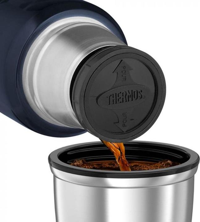 Actual product image Thermos Style bottle for drinks with a handle - dark blue 1.2 l (1.20 l)
