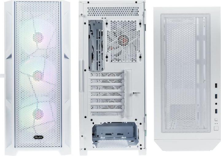 Actual product image Raijintek PONOS Ultra Mesh Midi Tower, Tempered Glass - white (E-ATX, mATX, ATX, Mini-ITX)