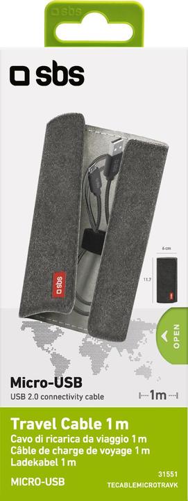Produktbild SBS Ladekabel mit Reise-Etui (1 m, USB 2.0)