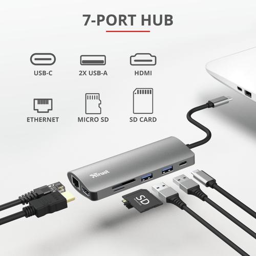 Immagine prodotto Trust Docking Station Dalyx 7-in-1 USB-C (USB-C, 1 Porti)