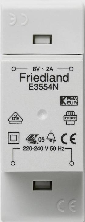 Actual product image Honeywell Bell transformer VDE E3554N Friedland 8V/2A