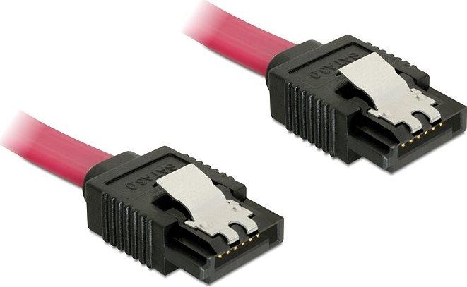 Produktbild Delock SATA3 Kabel: 1.0m, Metall Clip, rot