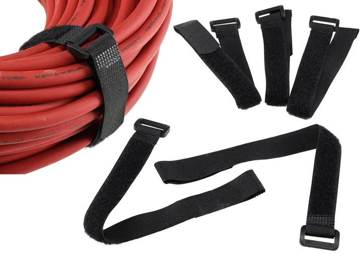 Actual product image Chilitec Velcro strap with eyelet, width 20x300mm black, loadable up to 15kg, 5 pieces (20 mm)