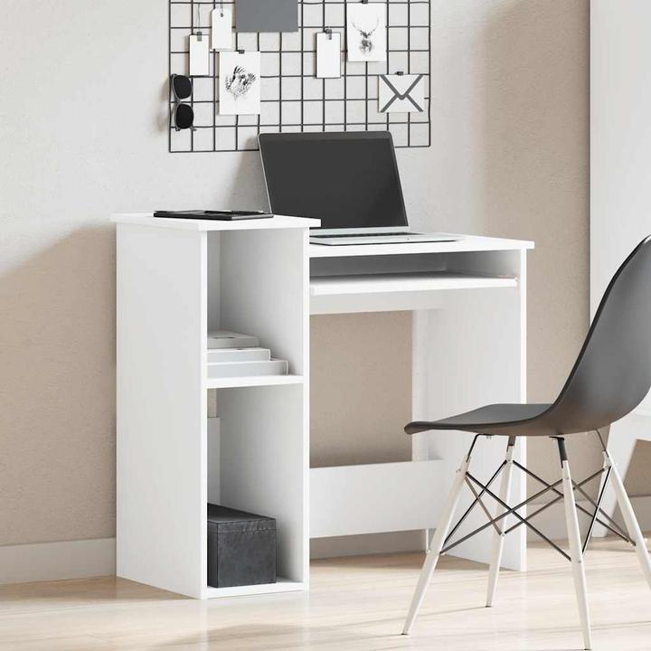 Produktbild VidaXL Schreibtisch mit Regalen Weiss 84x40x78 cm Holzwerkstoff Bürotisch Tisch