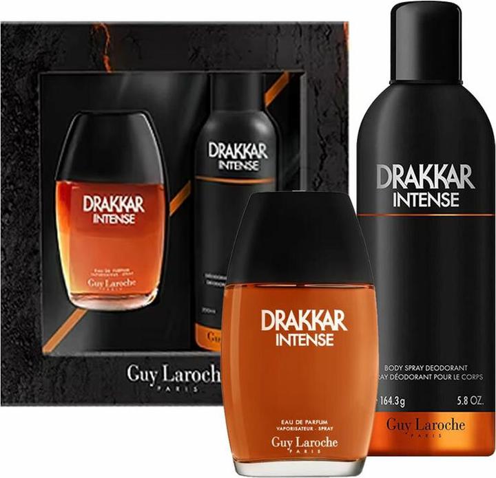 Actual product image Guy Laroche Drakkar Noir Intense Eau De Parfum For Men 100 Ml And Drakkar Noir Intense Body Spray 20