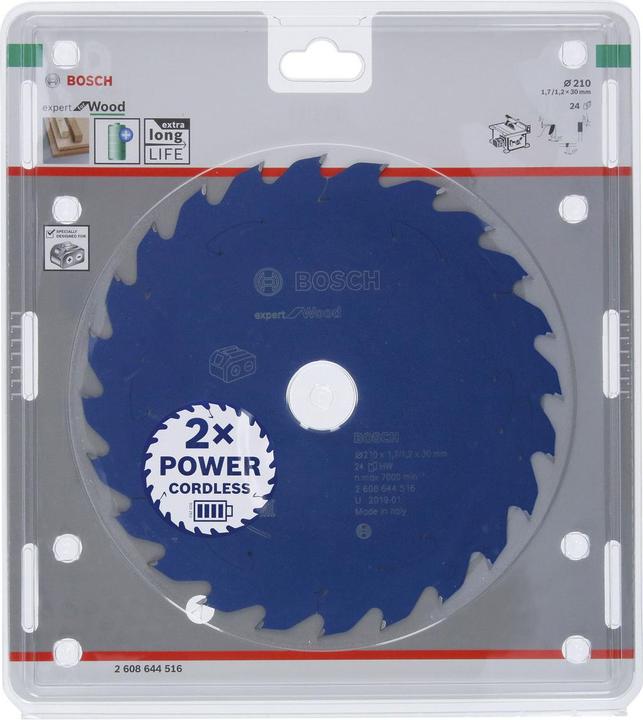 Actual product image Bosch Professional Zubehör Cordless circular saw blade Expert for Wood, 210 x 1.7/1.2 x 30, 24 teeth