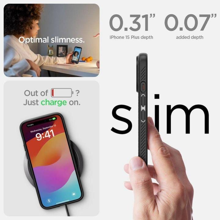 Immagine prodotto Spigen Liquid Air iPhone 16 Plus nero opaco ACS08066 (Apple iPhone 16 Plus)