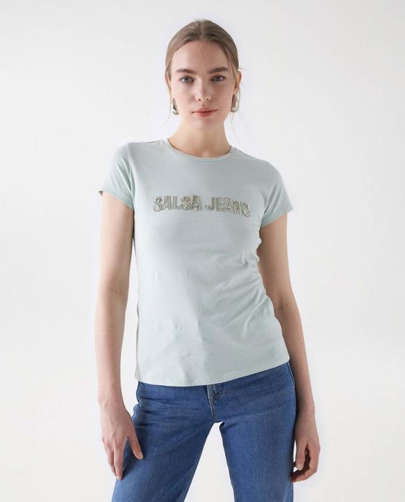 Actual product image Salsa Jeans T-shirt Beads Detail Branding T-shirt (XS)