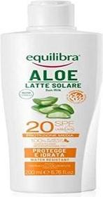 Actual product image Equilibra Solari Aloe Sunscreen SPF 20 with Aloe Vera, Vitamin C and E, Argan Oil, Coconut Oil, and (Suntan cream, SPF 20, 200 ml, 0.20 g)