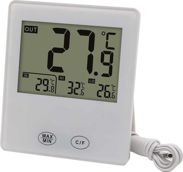 Actual product image Deltaco Nordic Quality Digital indoor-outdoor thermometer w wired sensor
