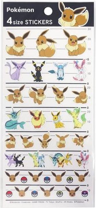 Pokémon Eeveelutions 4 Size Stickers