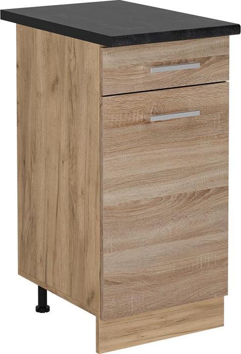 Actual product image Vicco Küchenunterschrank R-Line, Sonoma/Goldkraft Eiche, 40 cm, AP Anthrazit