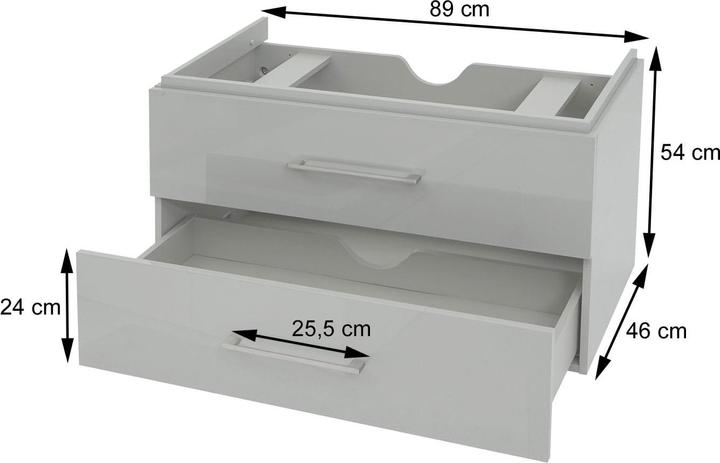 Immagine prodotto Mendler Mobile lavabo Premium, mobile lavabo per bagno, nero lucido 90 cm