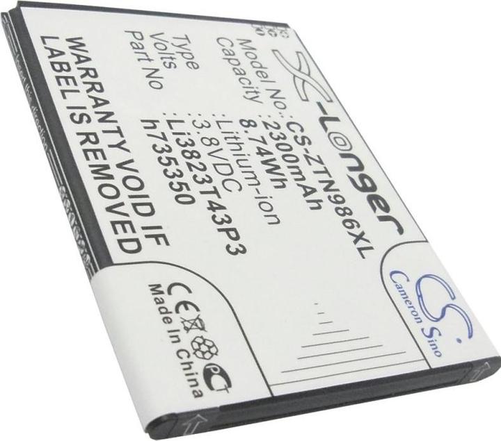 Actual product image AccuCell Akku ZTE Blade Q Maxi, Li3823T43P3h735350 3,8 Volt