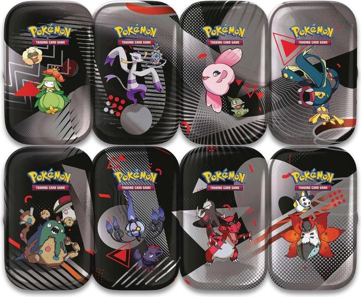 Image du produit Pokémon SV10.5 Black Bolt & White Flare Mini Tin Display EN (Anglais, Affichage du booster)