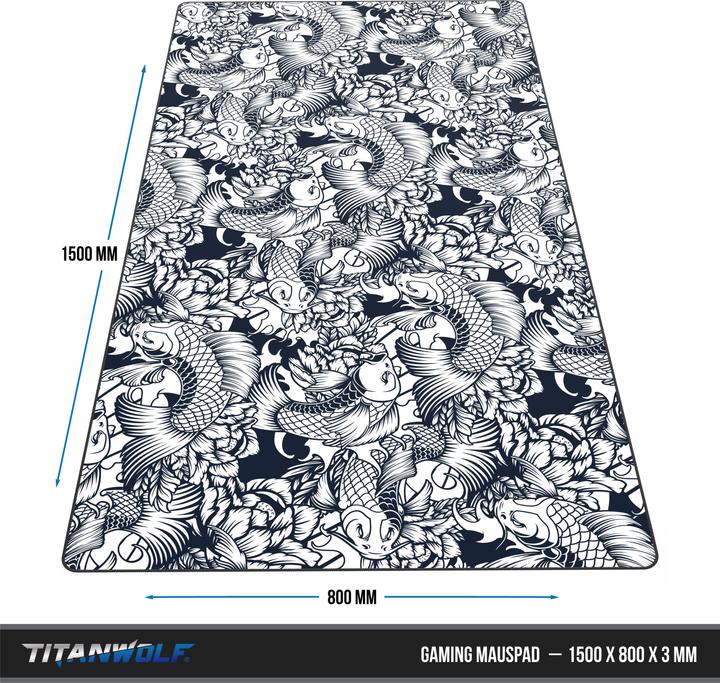 Actual product image Titanwolf Gaming mouse pad, XXXL speed gaming mouse mat, mouse pad extra large surface of 1500 x 800mm, Kois (XXL)