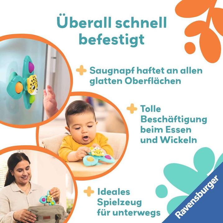 Productafbeelding Ravensburger 4868 play+ Pop-it spinner: luipaard, zuignap speeltje, siliconen speeltje