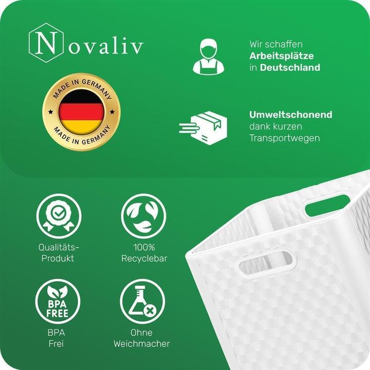 Produktbild Novaliv 2X Box 30x30x30 cm Weiss Boxen für Kallax Regal Körbe 30x30 Aufbewahrungsbox Regal als Schran (30 x 30 x 30 cm, 25 l)