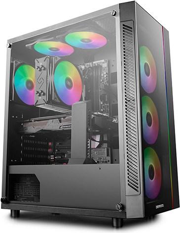 Actual product image Deepcool Matrexx 55 V3 ADD-RGB bk ATX - white - tempered glass 2x 3.5 inch internal (mATX, Mini-ITX, ATX, E-ATX)