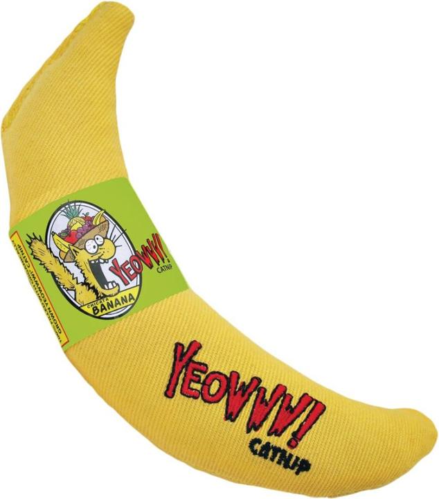 Yeowww Banane 18cm mit Katzenminze gefüllt (Katzenminzespielzeug)