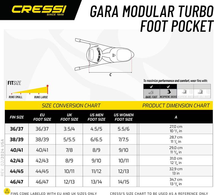 Produktbild Cressi Gara Turbo Foot Pocket