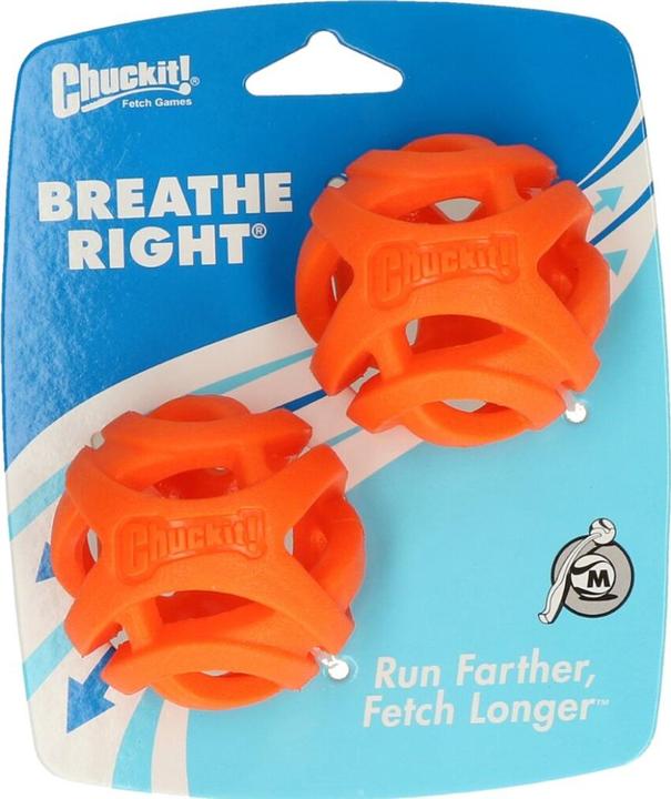 Produktbild Chuckit! CHUCKIT BREATHE RIGHT Bring the ball Lots 6.5 cm in diameter Size M 2 pcs Orange (Ballspielzeug Hund)