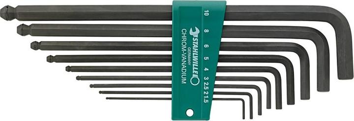 Produktbild Stahlwille Kugelkopf-Winkelschraubendreher-Satz 10767H/9, 9-teilig, 1,5-10 mm