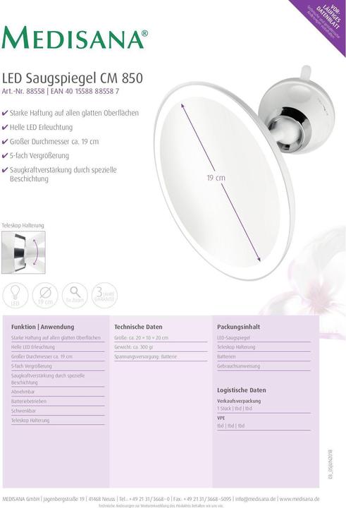 Produktbild Medisana CM 850 (20 x 10 x 20 cm)