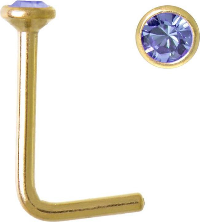 Immagine prodotto Bijouteria Piercing per naso (Acciaio chirurgico 316L, Rivestimento in PVD (colore oro), Cristallo premium)