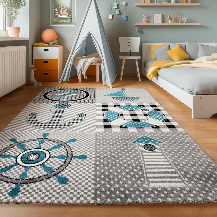 Produktbild Paco Home Piraten-Leuchtturm-Anker-Kompass-Design (120 x 170 cm)
