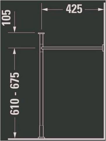 Actual product image Duravit Metal bracket VERO height-adjust. +50mm f WT 045360/045460 (52.5 x 42.5 x 78 cm)