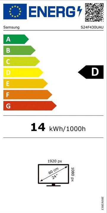 Energie-Label Samsung Essential S4 - S43UF (1920 x 1080 Pixel, 24")