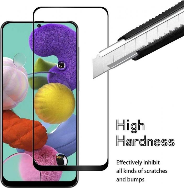 Actual product image Screenguard Samsung Galaxy A51 4G Full Screen Protective Glass Film 2.5D 9H (1 Piece, Samsung Galaxy A51)