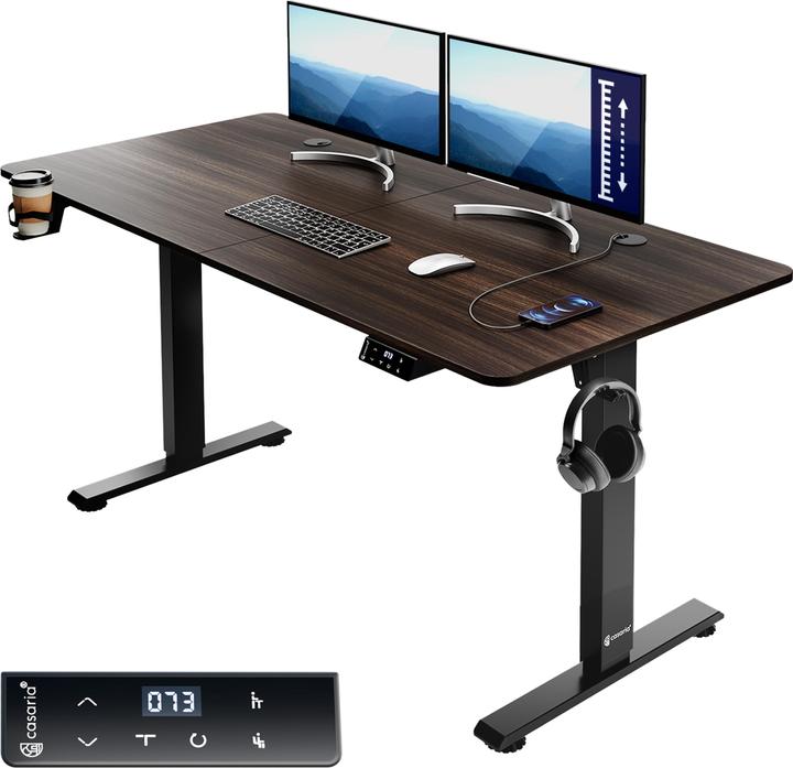 Produktbild Casaria Höhenverstellbarer Schreibtisch (140 x 60 x 118 cm)