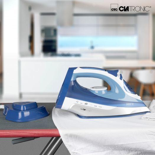 Produktbild Clatronic DB 3706 cordless Dampfbügeleisen Keramiksohle weiss-blau (2400 W)