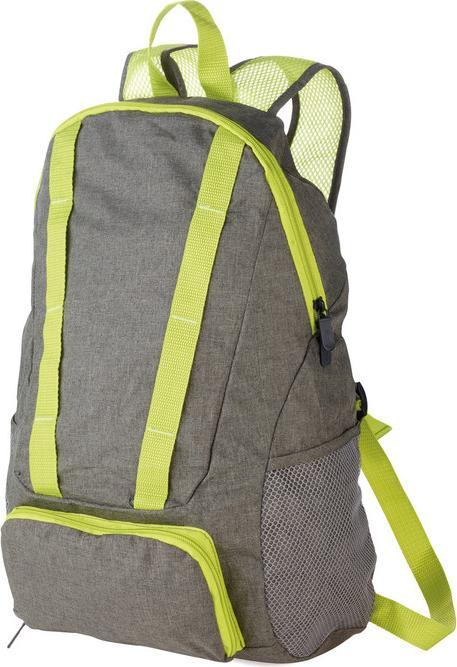 Image du produit Troika BAGPACK Sac à dos pliable, polyester, gris/vert (12 l)