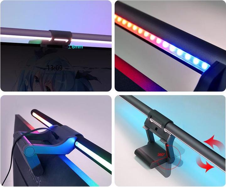 Actual product image Hermex Screenbar Monitor light Monitor lighting Screen lighting LED