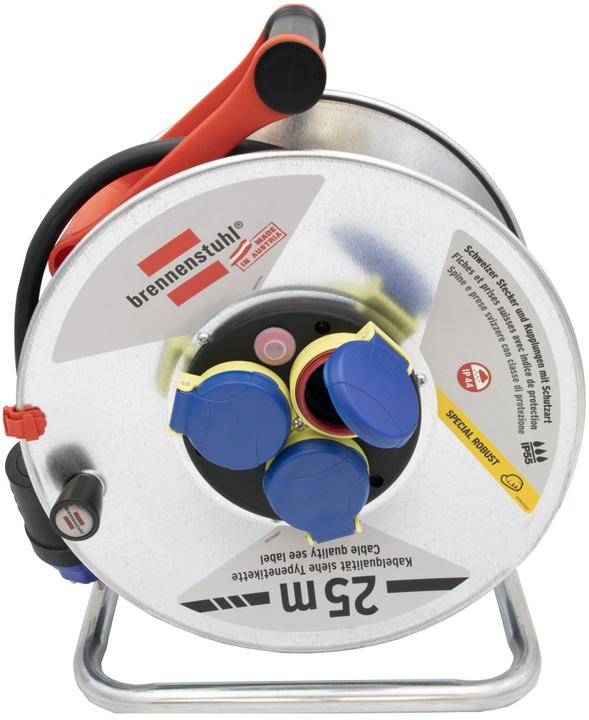 Immagine prodotto Brennenstuhl Tamburo per cavi Garant SK per uso esterno, sistema di spine CH IP55, 3x prese T23, spina T23, Ka (25 m, 2.50 mm².)