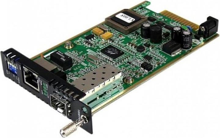 Actual product image StarTech Gigabit Ethernet fiber optic media converter card module with SFP slot