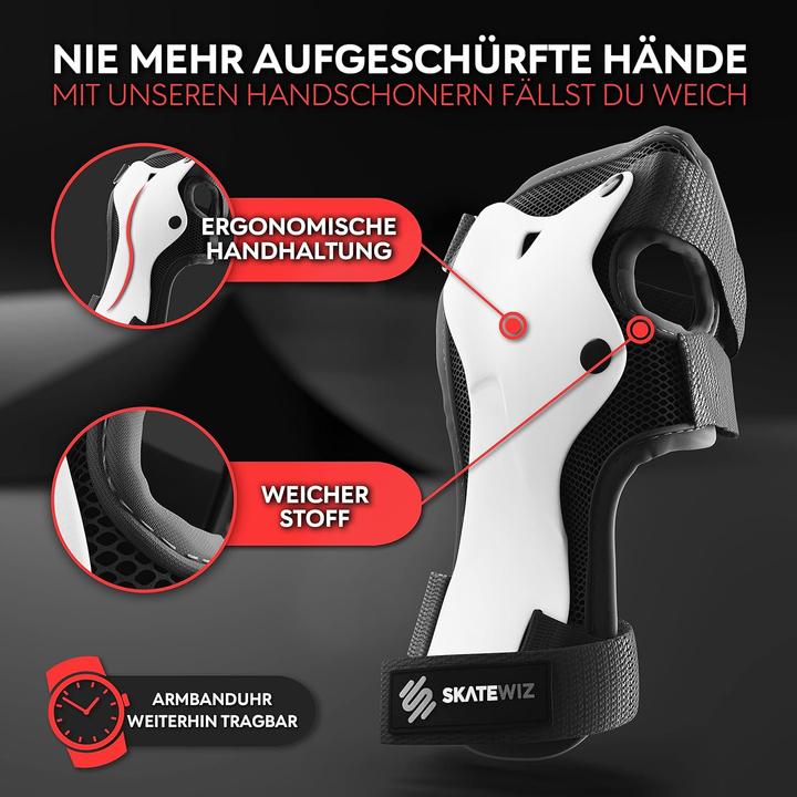 Produktbild Skatewiz Skate Protektoren (M, L, Handgelenkschoner, Knieschoner, Ellbogenschoner, 6 Stück)